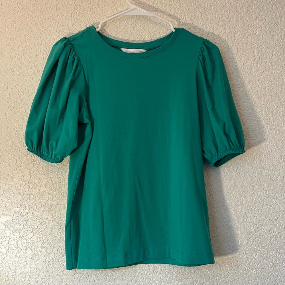 LC Lauren Conrad green Puff Sleeve Top